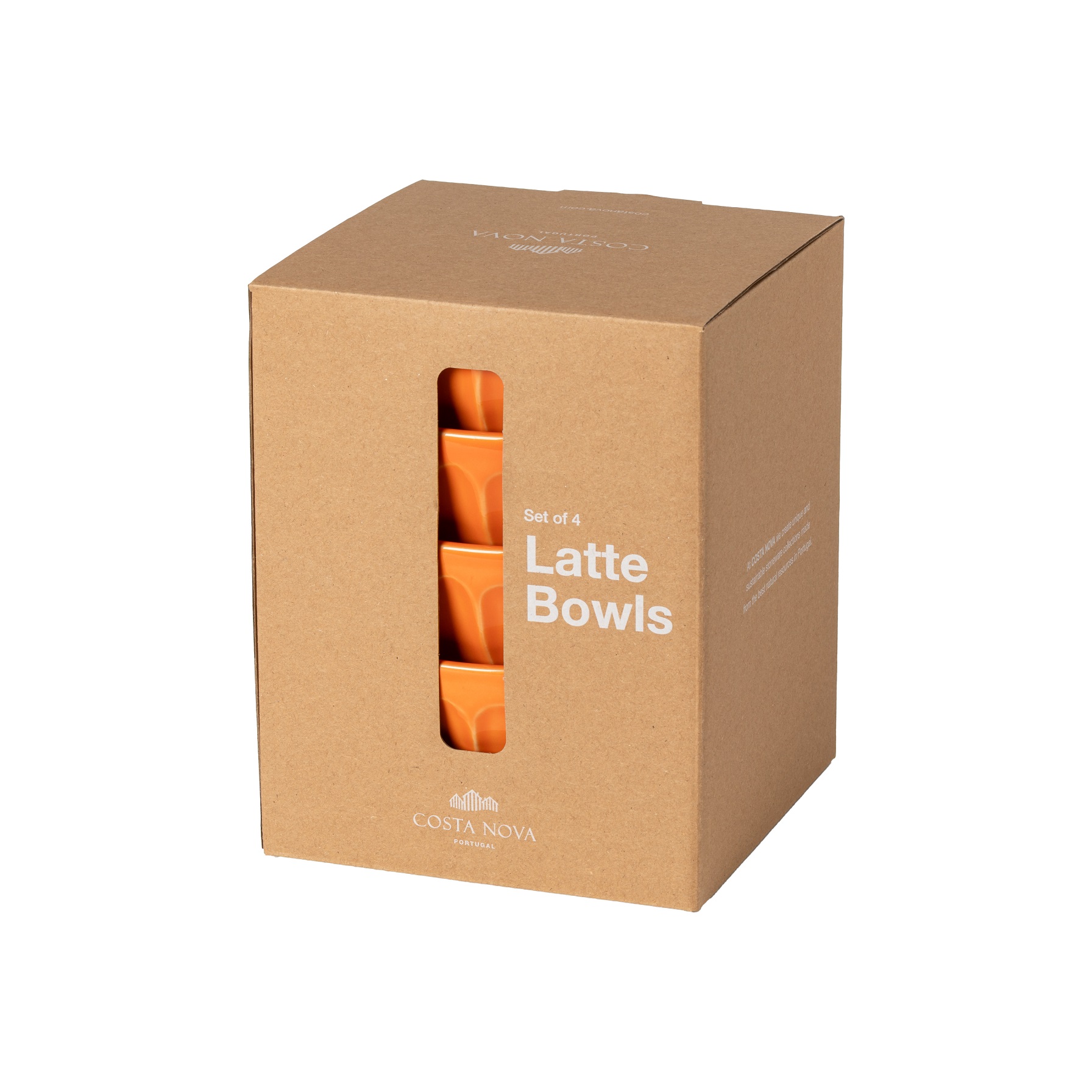 Latte Bowls Tangerine Set 4 Latte Bowls 15cm Gift