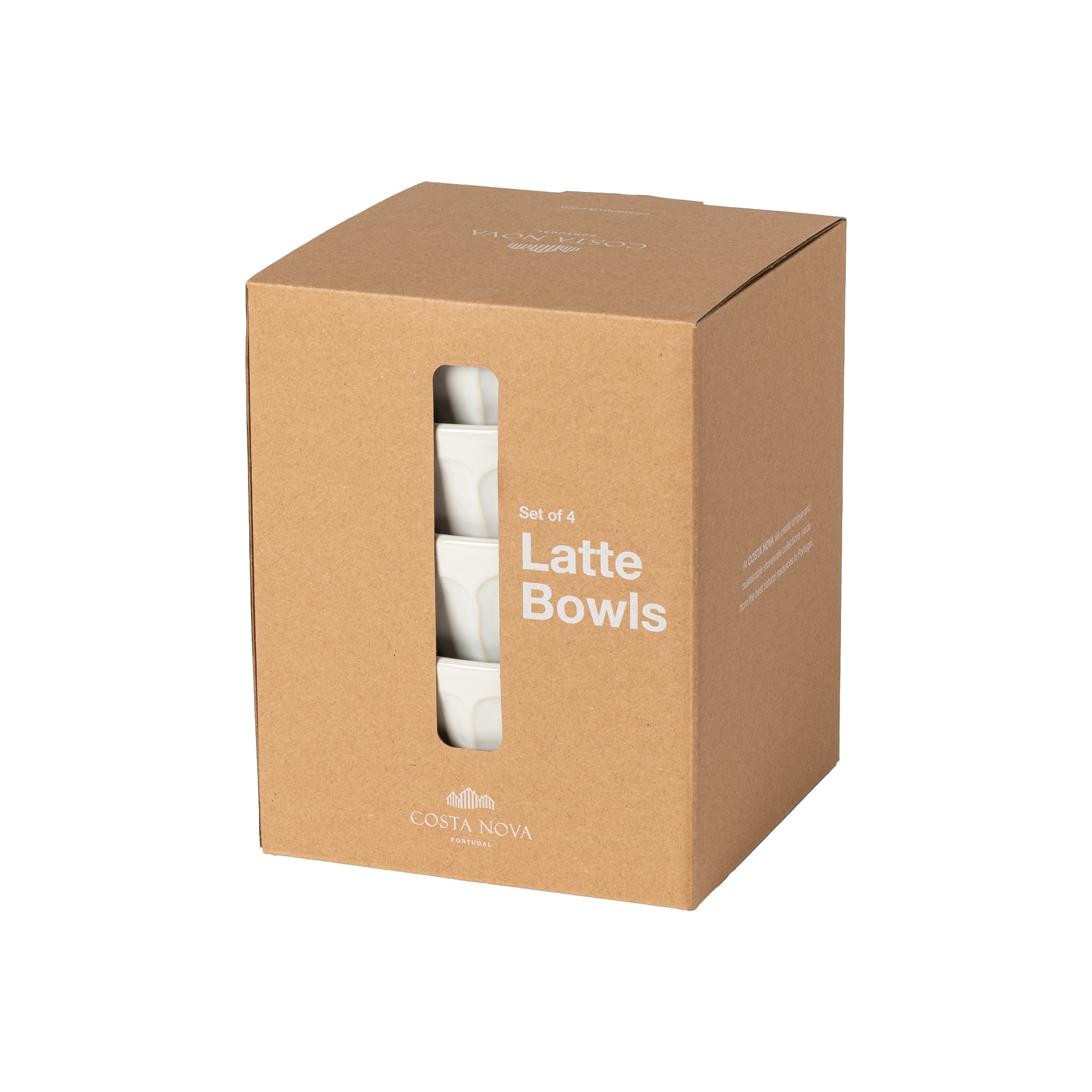 Latte Bowls White Set 4 Latte Bowls 15cm Gift