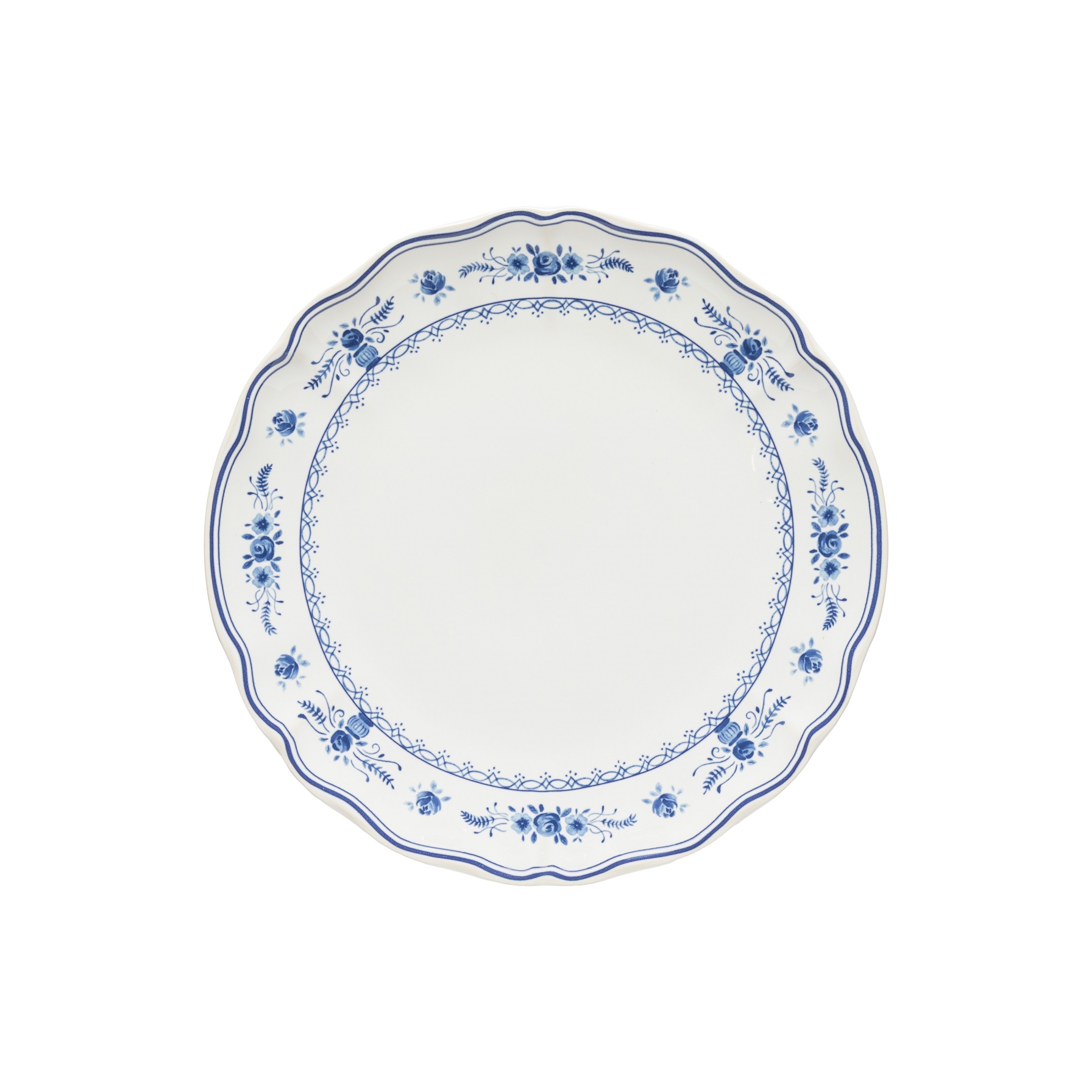 Vila White/blue Dinner Plate 27cm Gift
