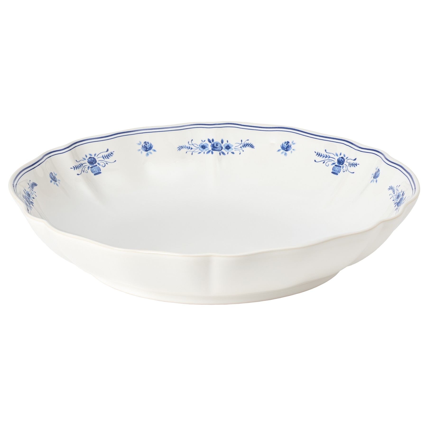 Vila White/blue Pasta/serving Bowl 34cm Gift