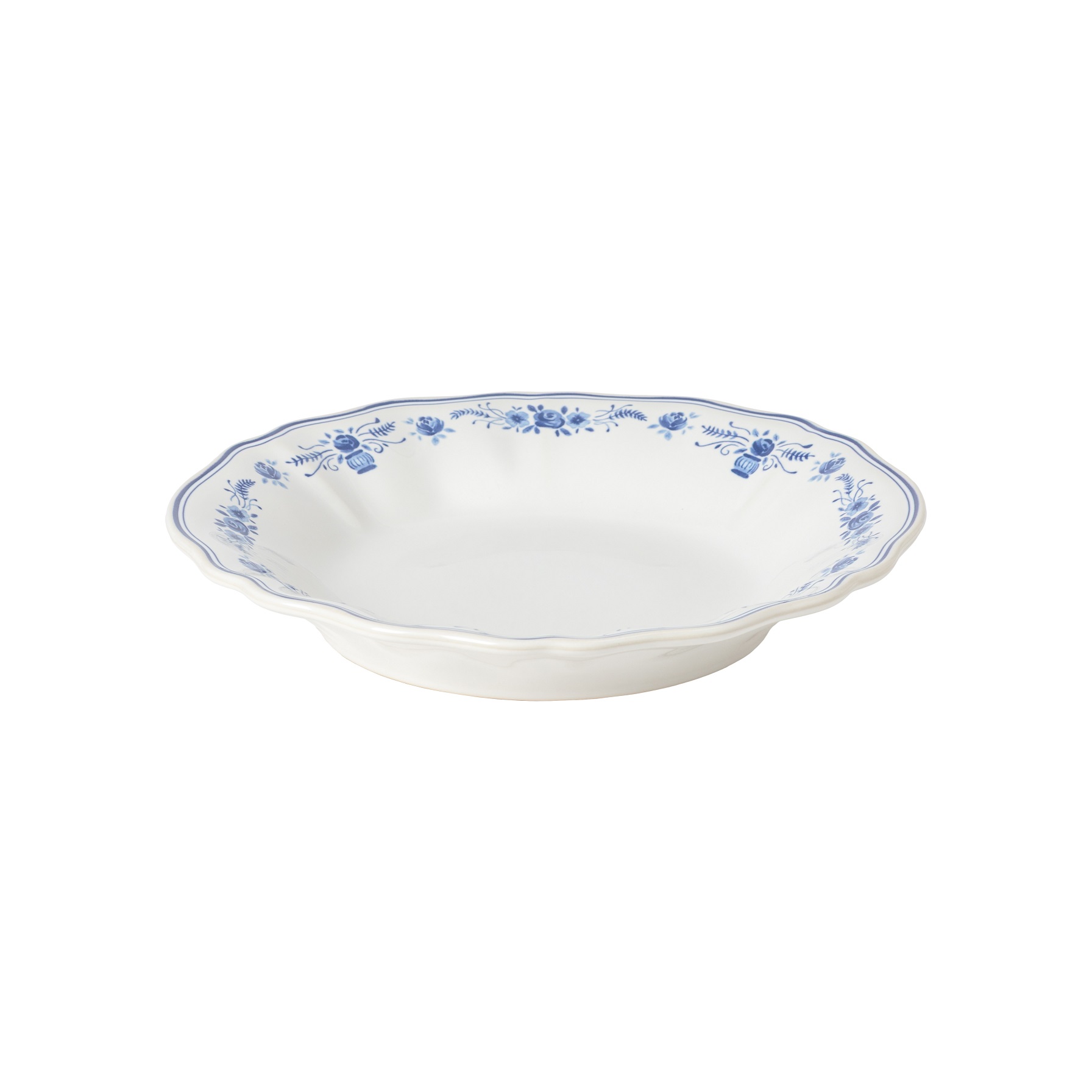 Vila White/blue Soup/pasta Plate 25cm Gift