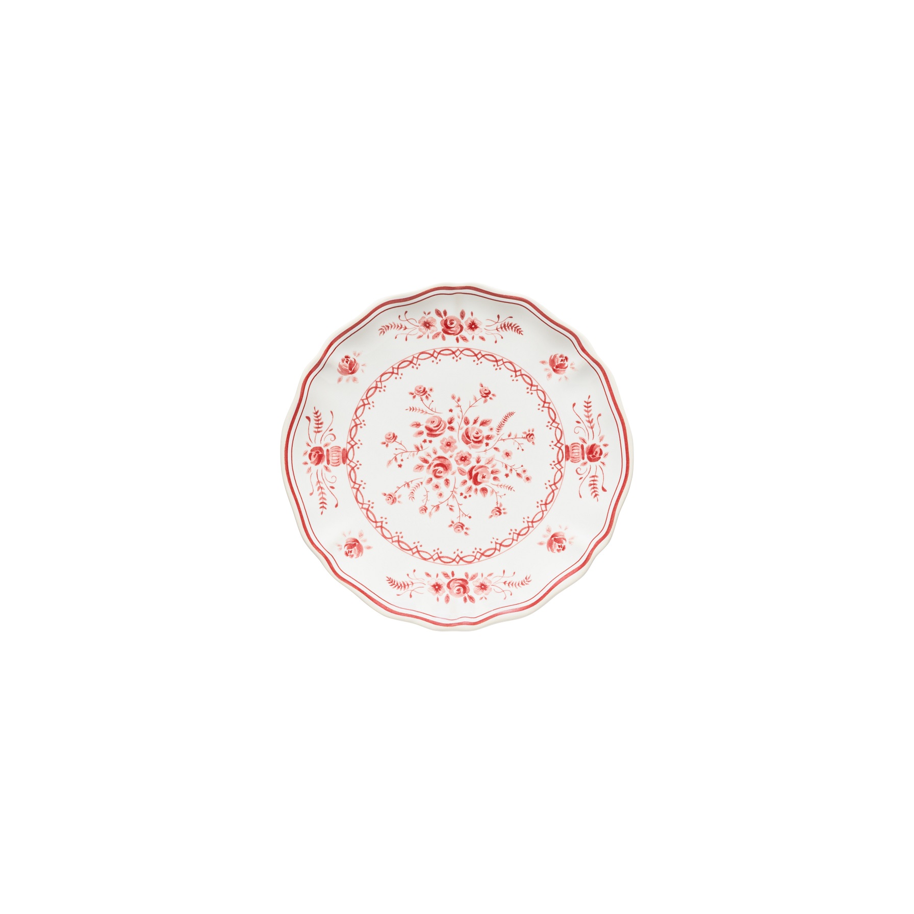 Vila White/red Appetizer Plate 17cm Gift