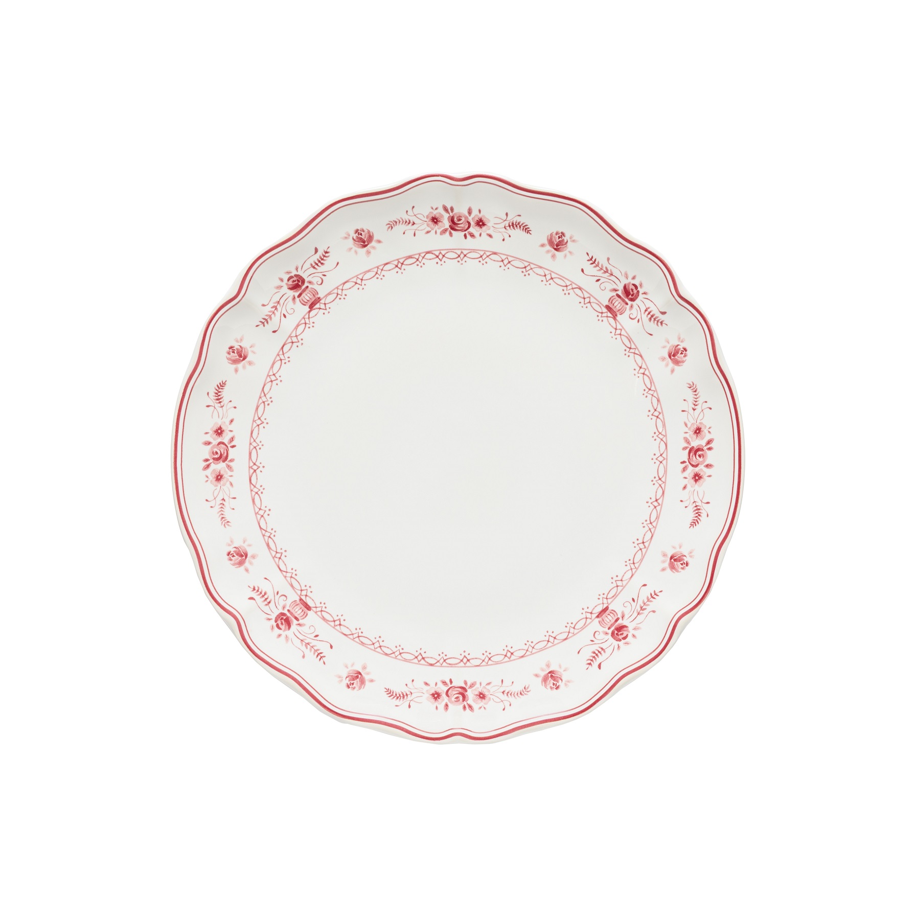 Vila White/red Dinner Plate 27cm Gift