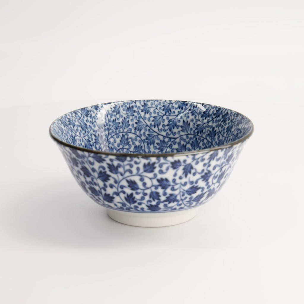 Hana Blue Mixed Bowls 15x7cm 550ml Karakusa Fk-8445/b 6/48 Gift