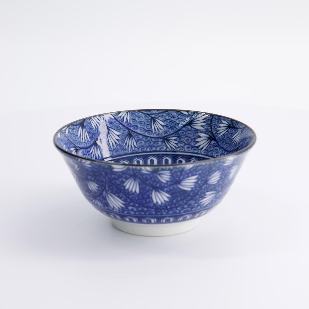 Hana Blue Mixed Bowls 15x7cm 550ml Tsuta Karakusa Ka-68 6/48 Gift