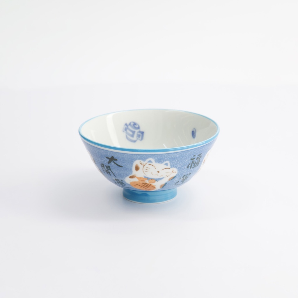 Kawaii Rice Bowl 11.3x5.8cm 300ml Bowl Cat Neko Blue Hr40/3  5/80 Gift