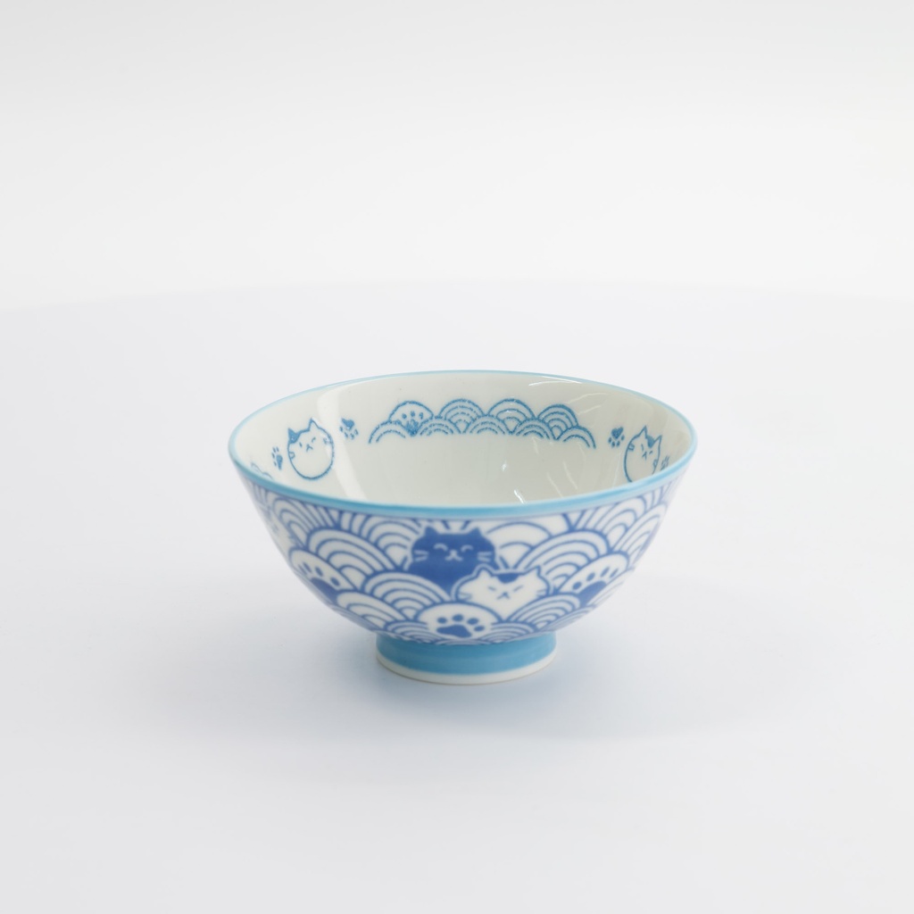 Kawaii Rice Bowl 11.3x5.8cm Anime Cat Light Blue 33769 5/80 Gift