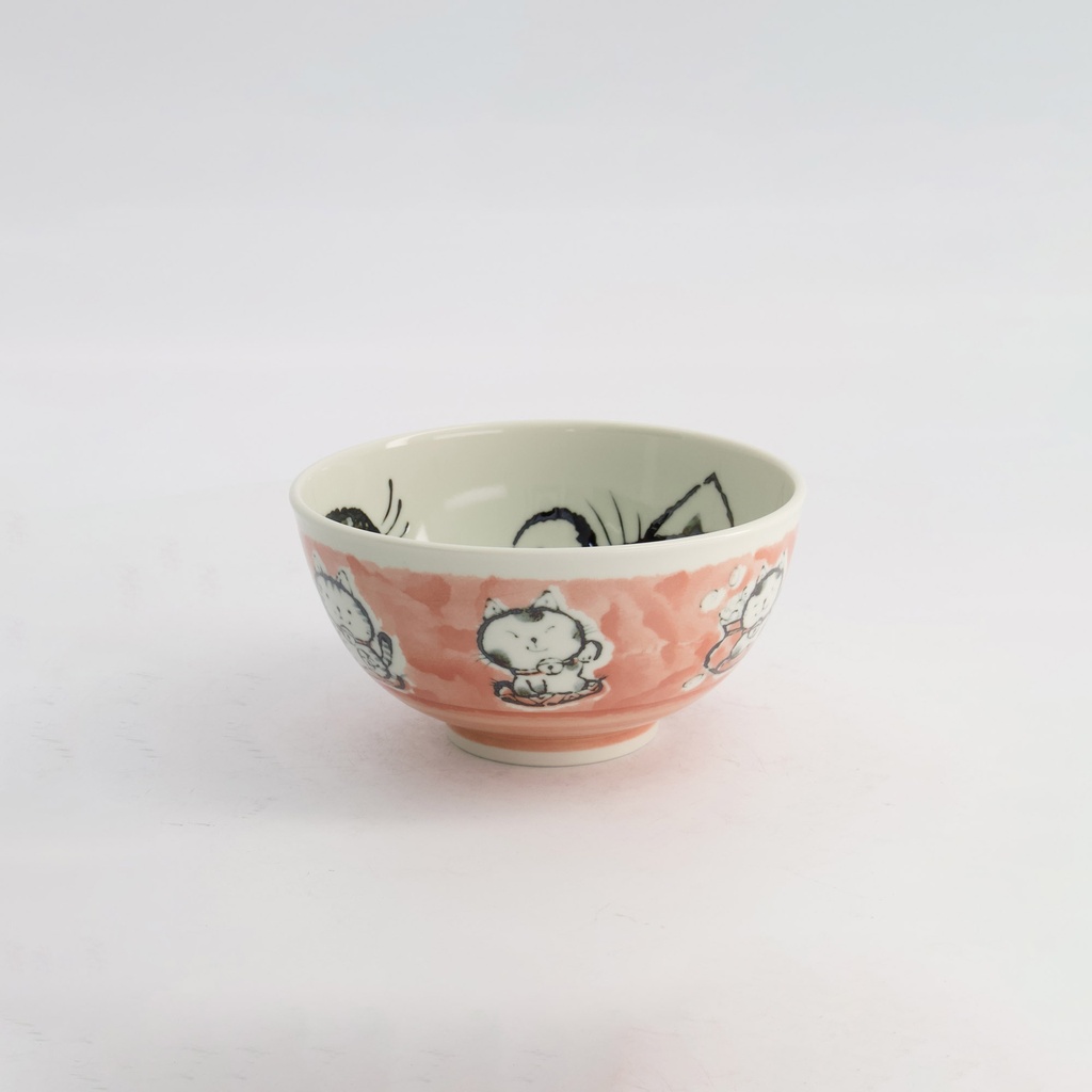 Kawaii Rice Bowl Cat Neko 13x7.4cm 400ml Pink 5/60 Gift