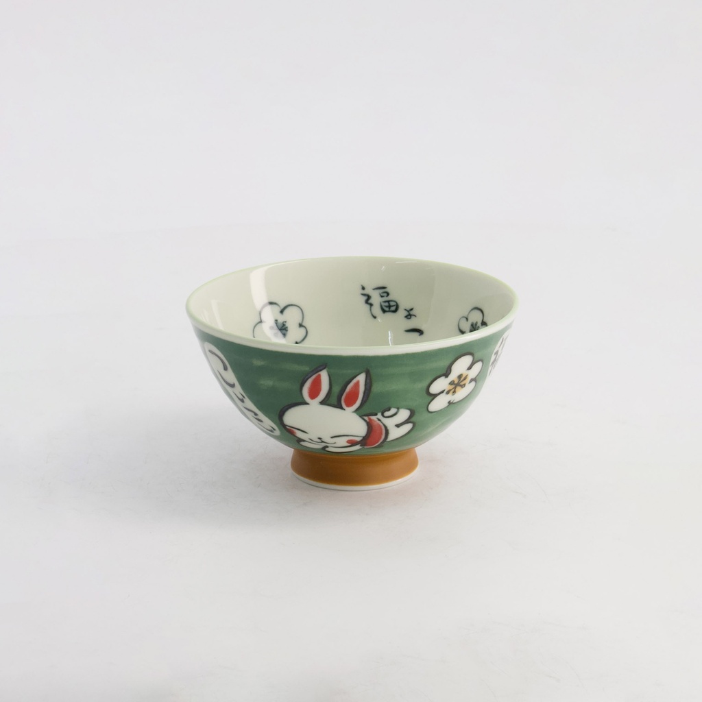 Kawaii Rice Bowl Rabbit 11.5x6.4cm 300ml Green 5/120 Gift