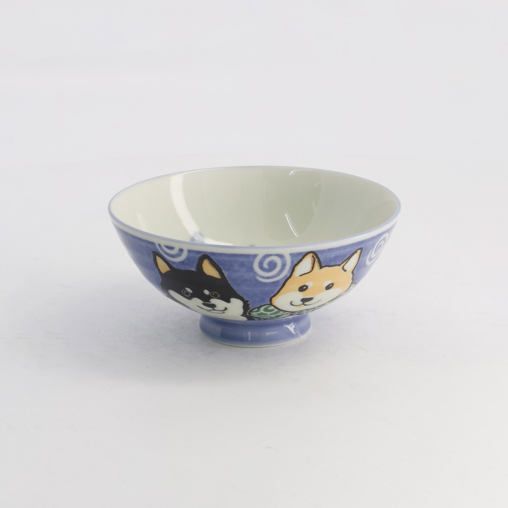 Kawaii Rice Bowl Shiba-dog 14x6.5cm 500ml Blue 5/90 Gift