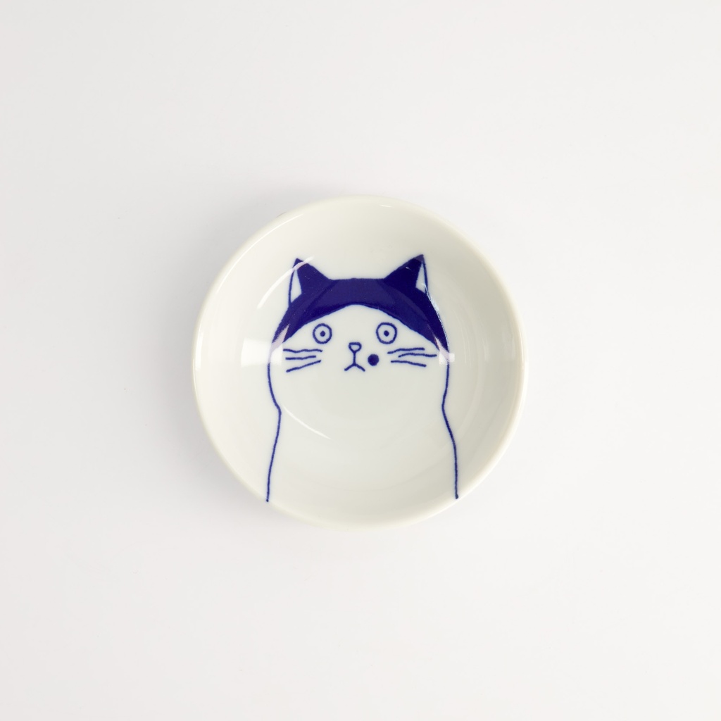 Kawaii Sauce Dish Cat Nora 9x2.7cm Bl/wh Ta-16 12/192 Gift