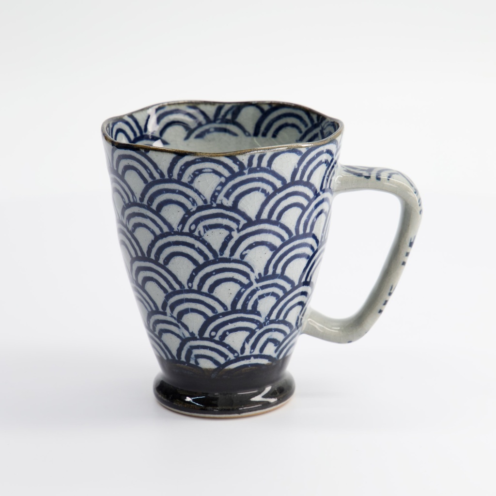 Mug 9x11cm 400ml Blue/grey  Wave  Mt-9996/c 6/60 Gift