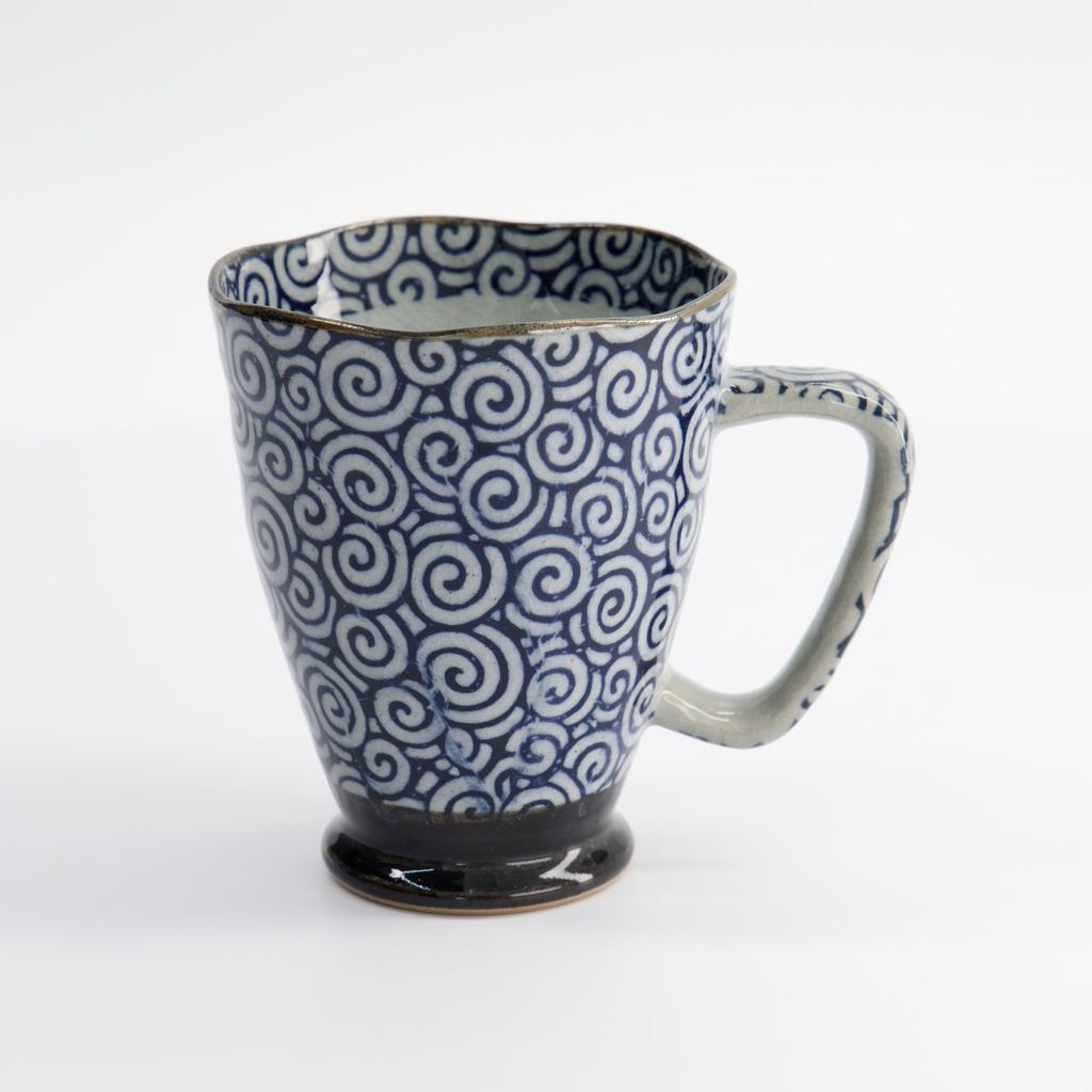 Mug 9x11cm 400ml Blue/grey Circle Mt-9996/f 6/60 Gift