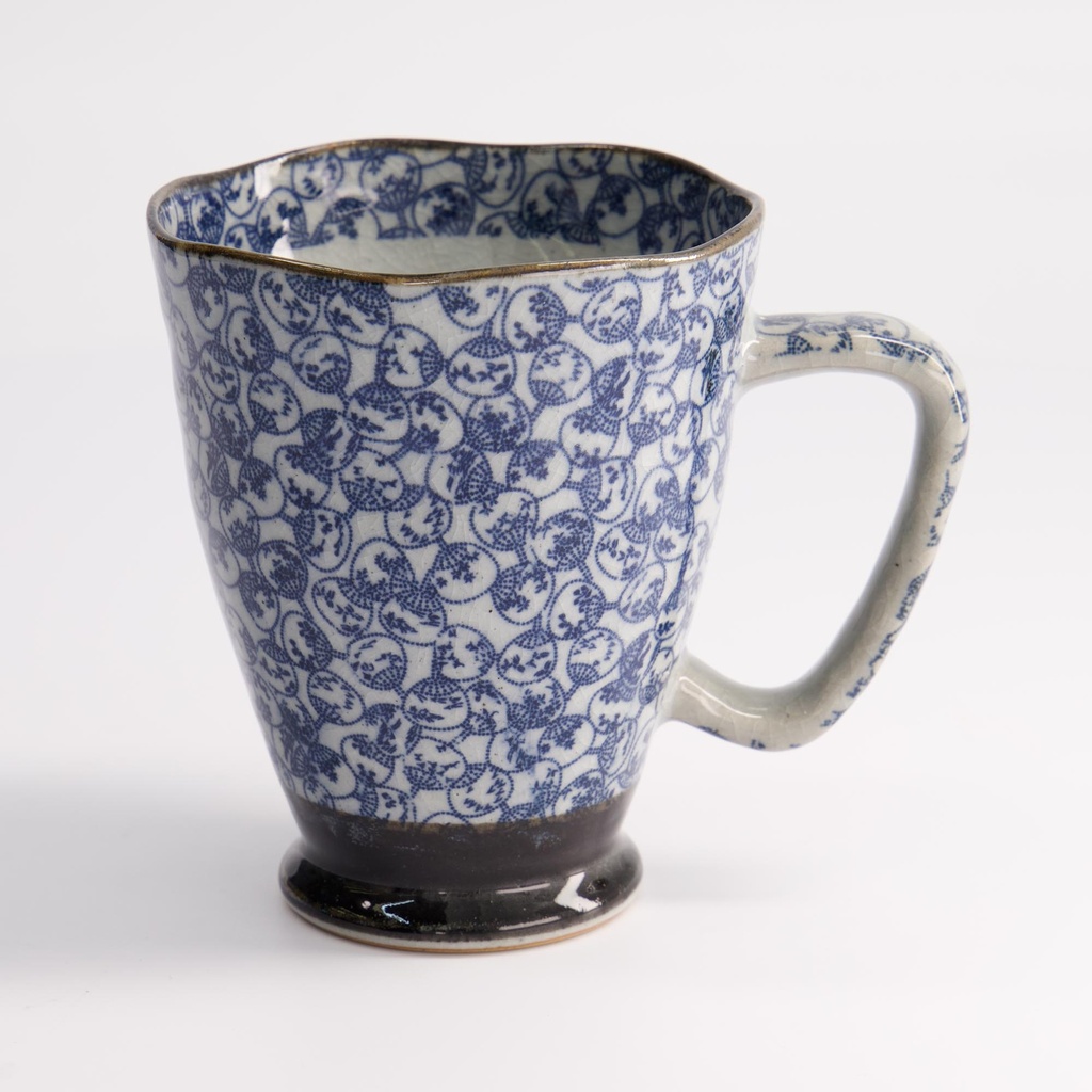 Mug 9x11cm 400ml Blue/grey Fan Mt-9996/e 6/60 Gift