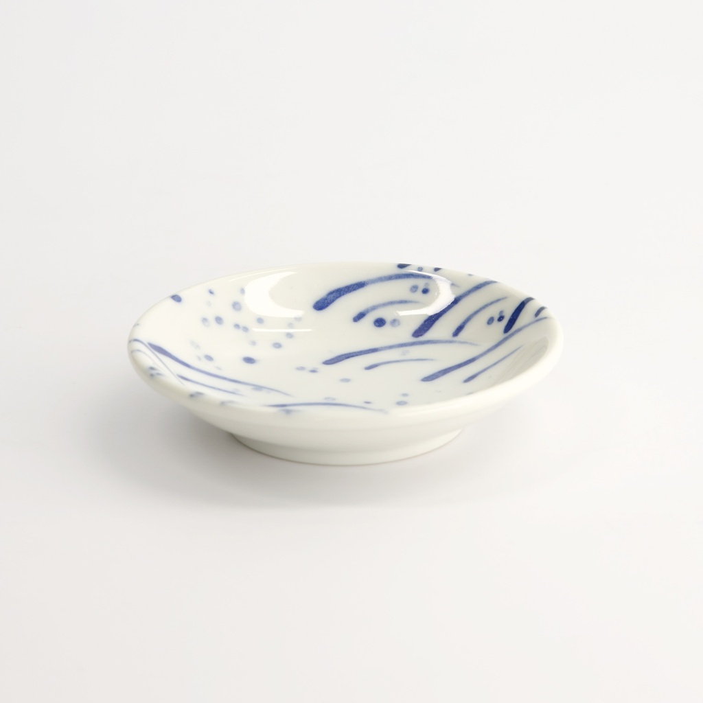 Sauce Dish 9x2cm Wave Blue Ta-53 12/192 Gift