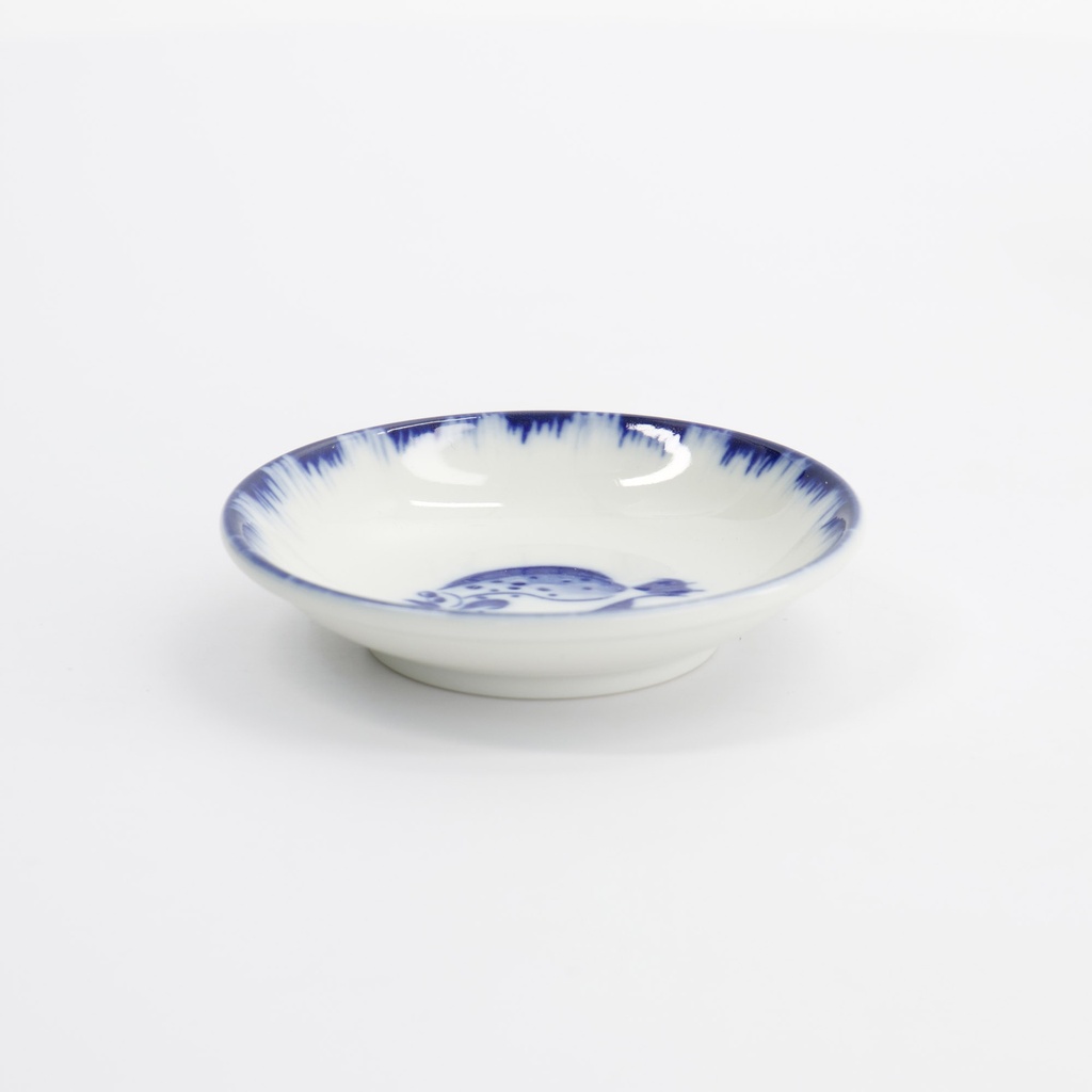 Sauce Dish Flounder 9x2cm Blue/white 33561 12/192 Gift