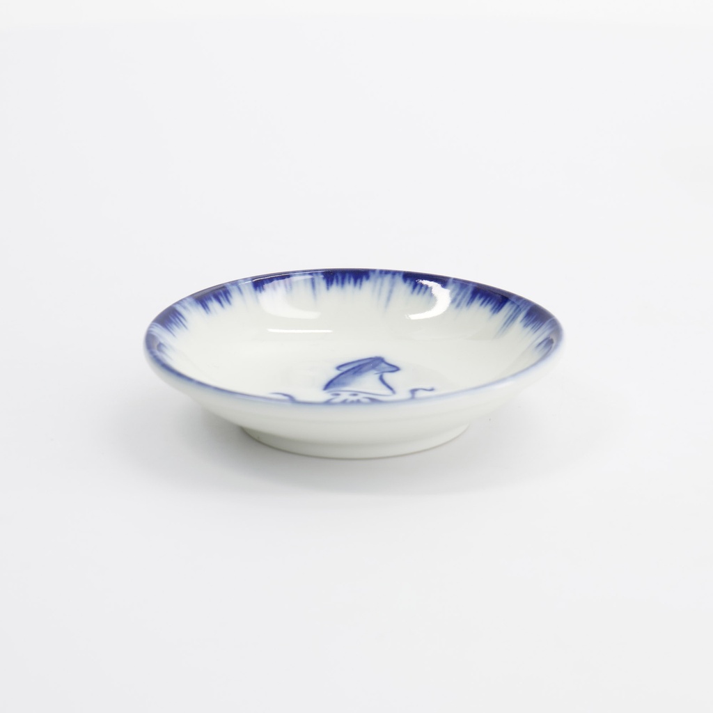 Sauce Dish Squid 9x2cm Blue/white 33560 12/192 Gift