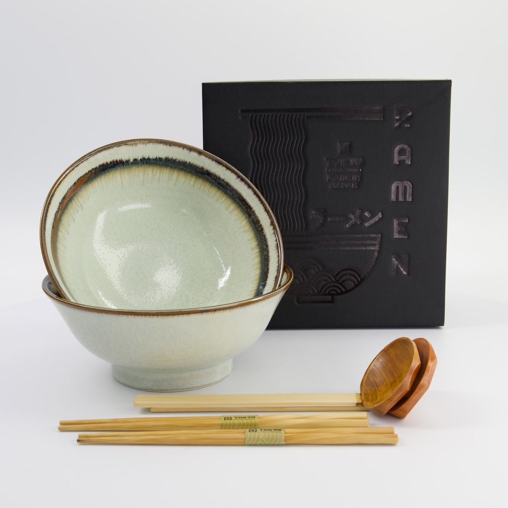 Wasabi 6pcs Ramen Giftset 21.5x9cm 1300ml Beige 33896 1/8 Gift