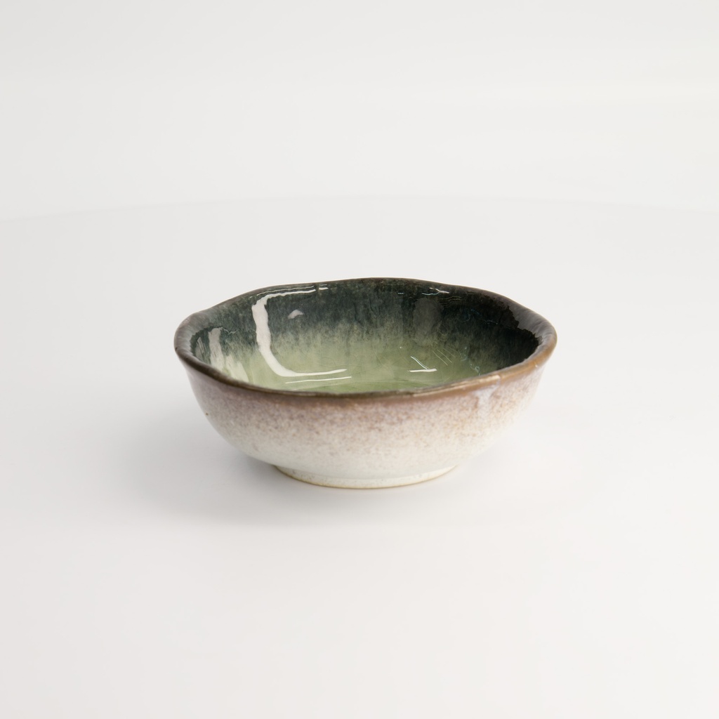 Yamasaku Organic Glassy Green Bowl 12.5x4.5cm 220ml Yw-5550 6/72 Gift