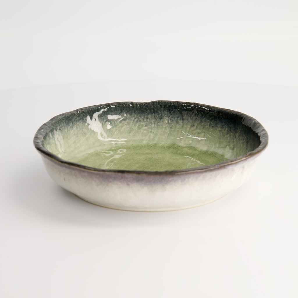 Yamasaku Organic Glassy Green Dish 18.8x4.2cm Yw-5549 4/32 Gift