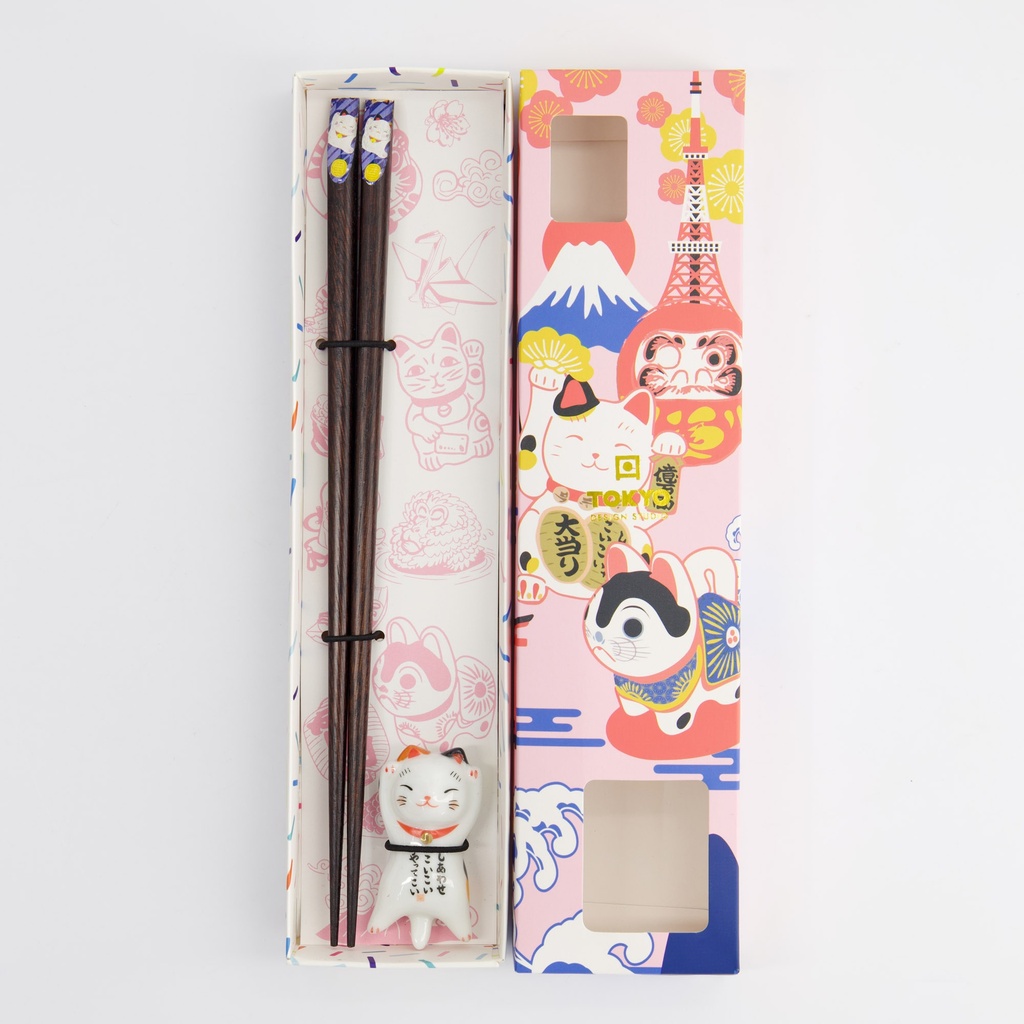 Chopstick Giftset Chopstick And Rest Lucky Cat D 18877 10/200 Gift