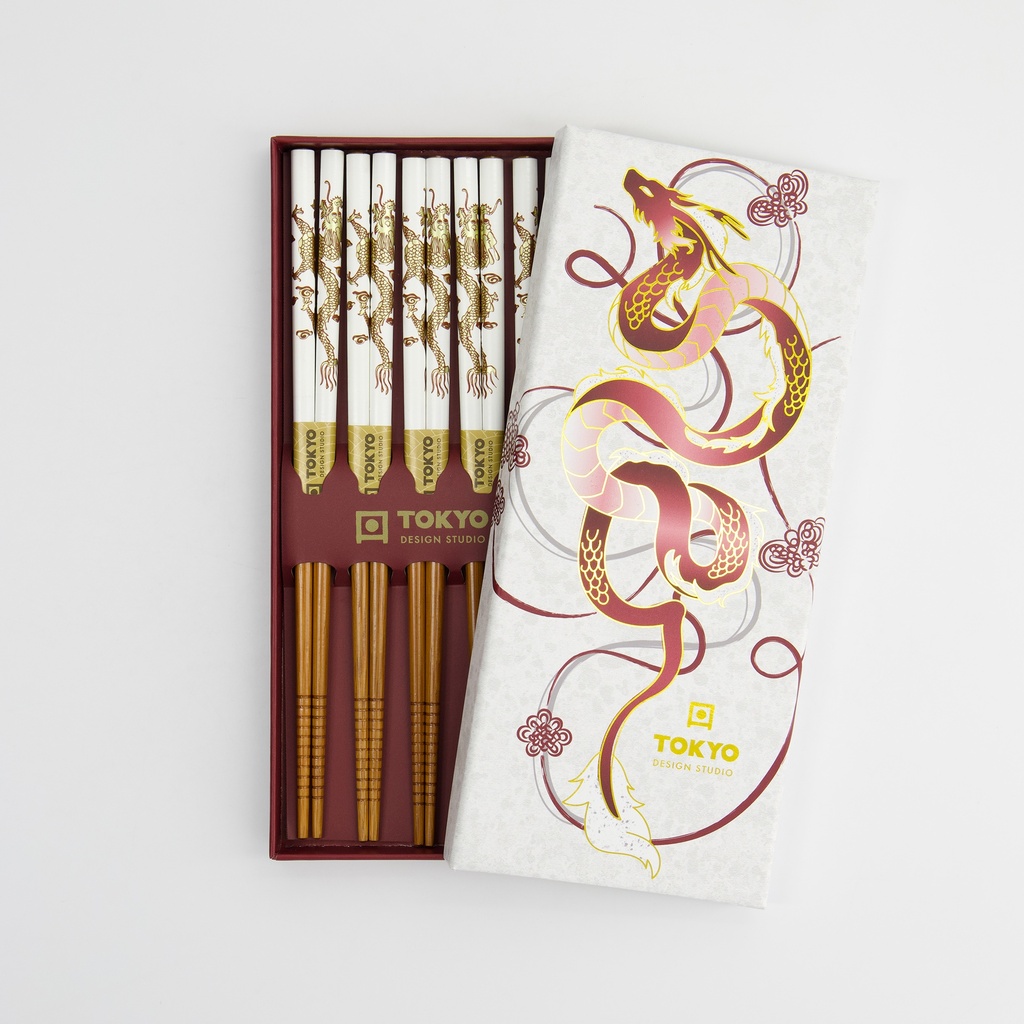 Chopstick Giftset/5 Red Dragon 1/100 Gift