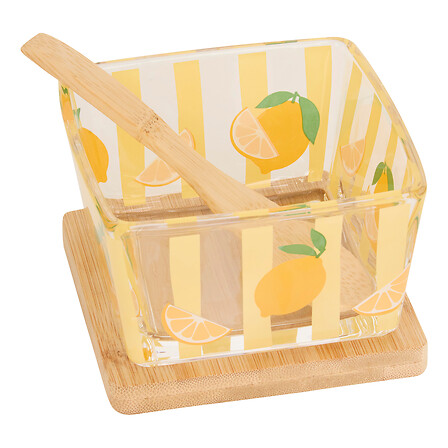 Fruity Tapas Verrine Glass With Spoon And Bamboo Tray Assorted Gift
