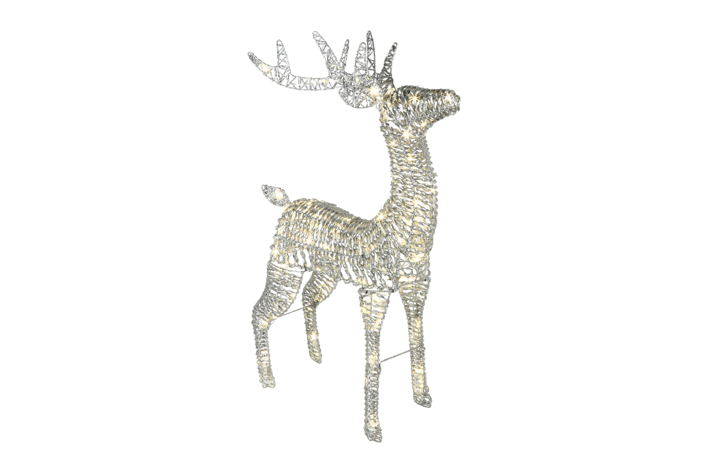 Christmas Deer Kd Led Bling S Glitter Silver Gift