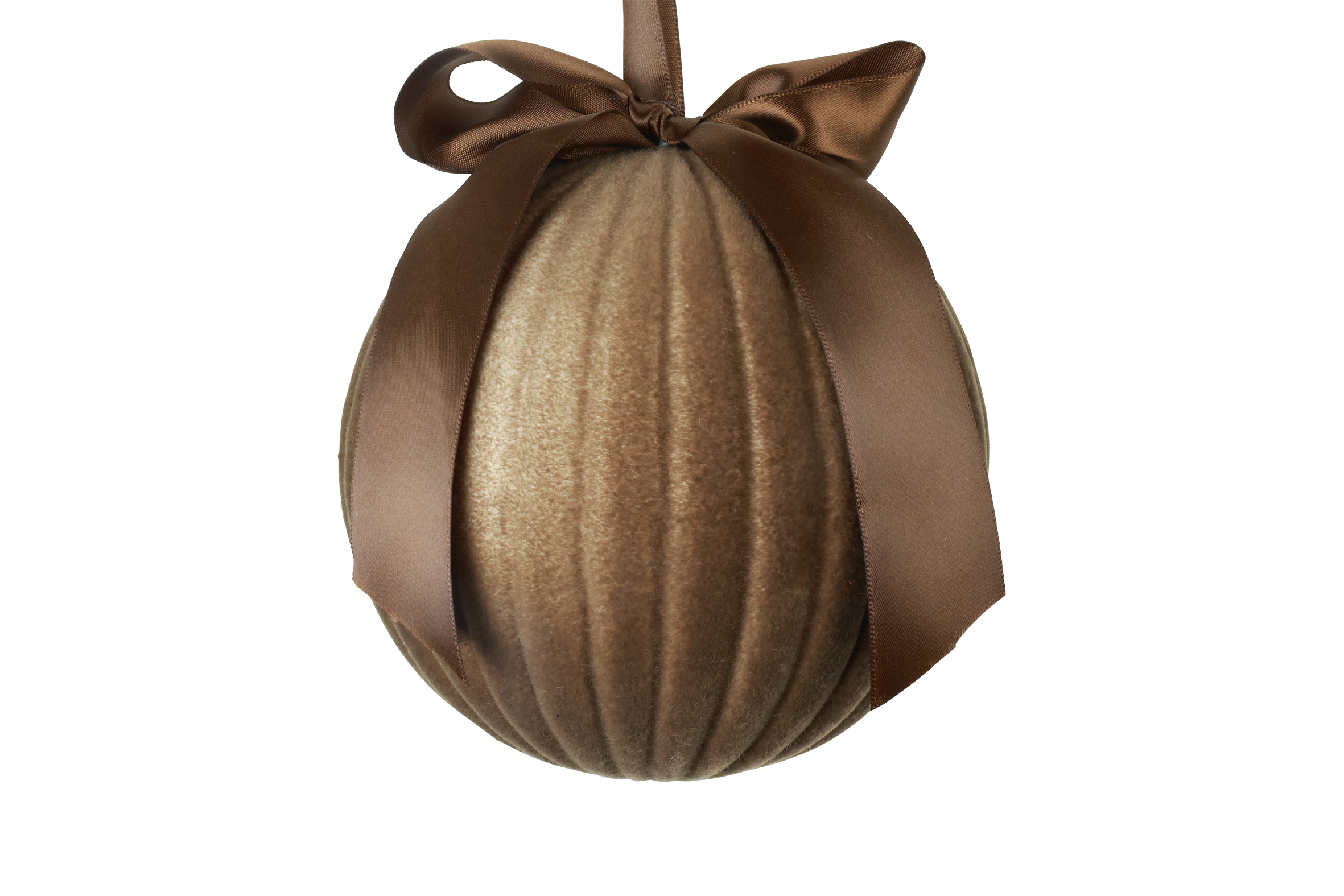 Bauble W. Ribbon Str Amara M Taupe Gift