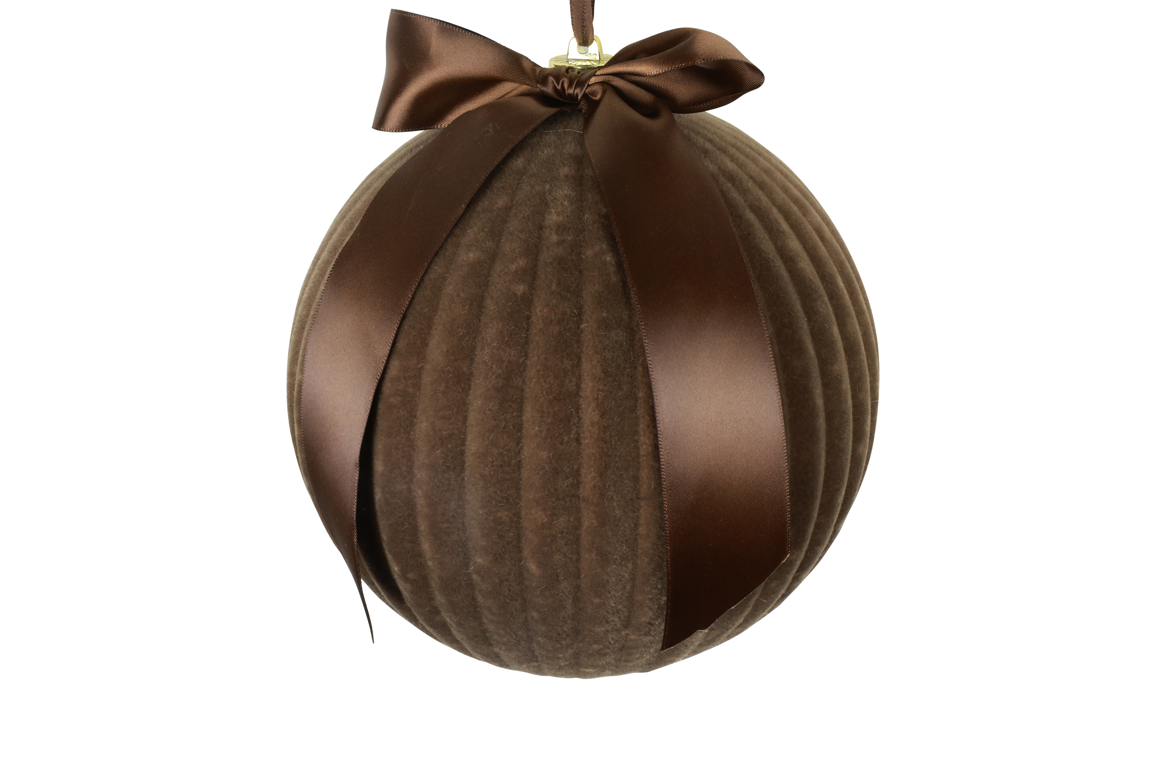 Bauble W. Ribbon Str Amara L Taupe Gift