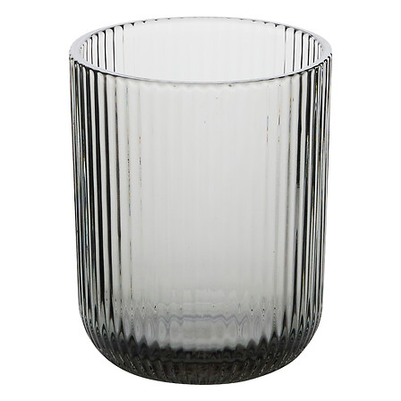 Low Ribbed Tumbler Ema 25 Cl Grey Glass Gift