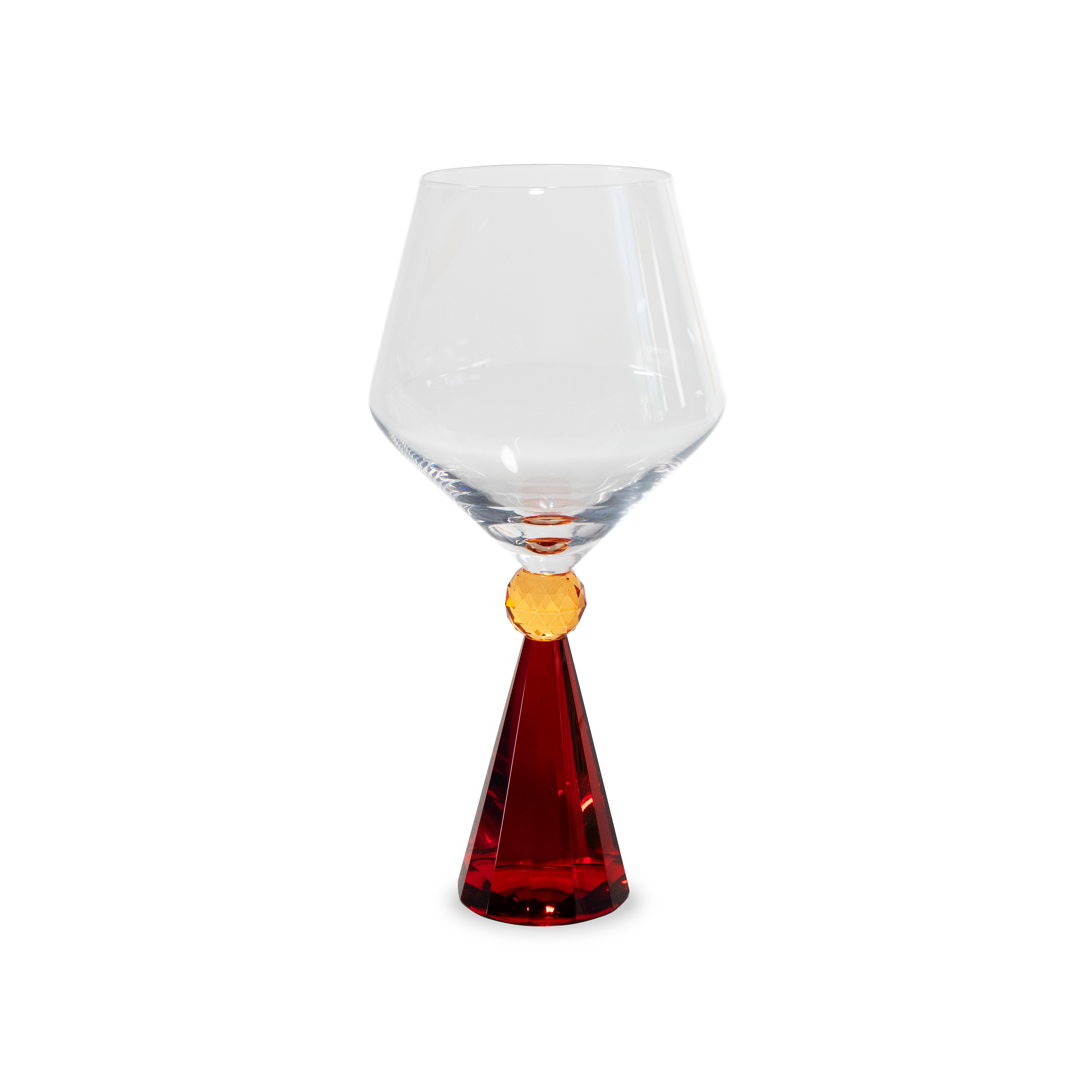 Gin Tonic Glass With Diamond-effect Base - Red Gift