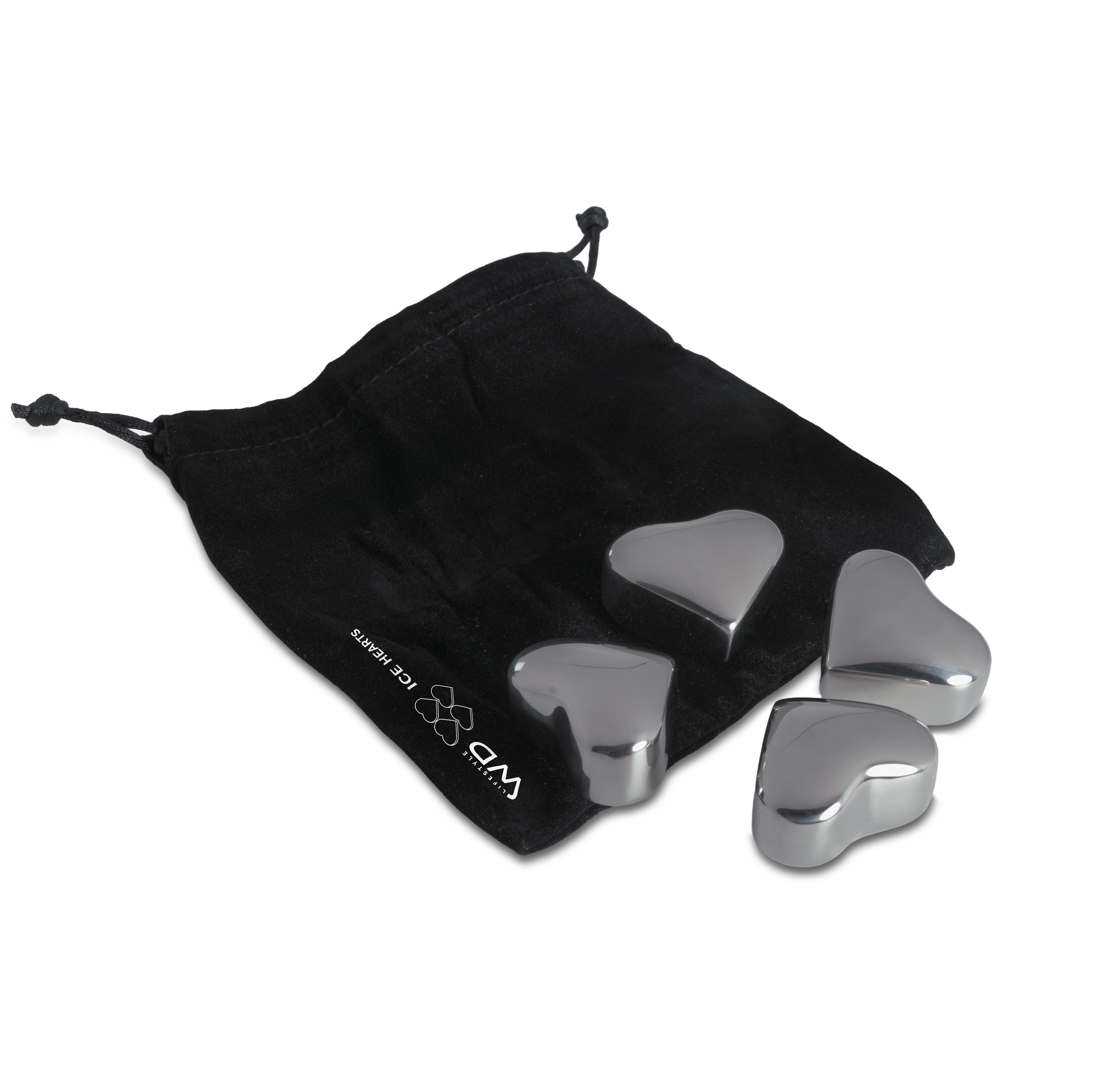 Set Of 4 Reusable Stainless Steel Drink Coolers - Heart-shaped 3.6 Ã— 2.9 Ã— 2.2 Cm Gift