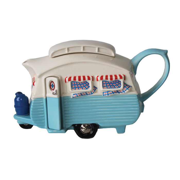 Teapot Touring Caravan Blue Limited Edition Gift