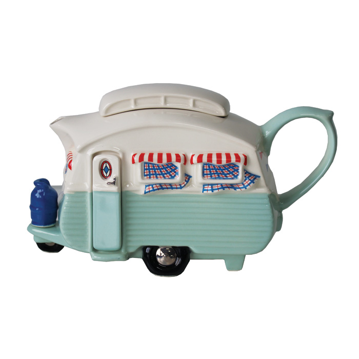 Teapot Touring Caravan Green Limited Edition Gift