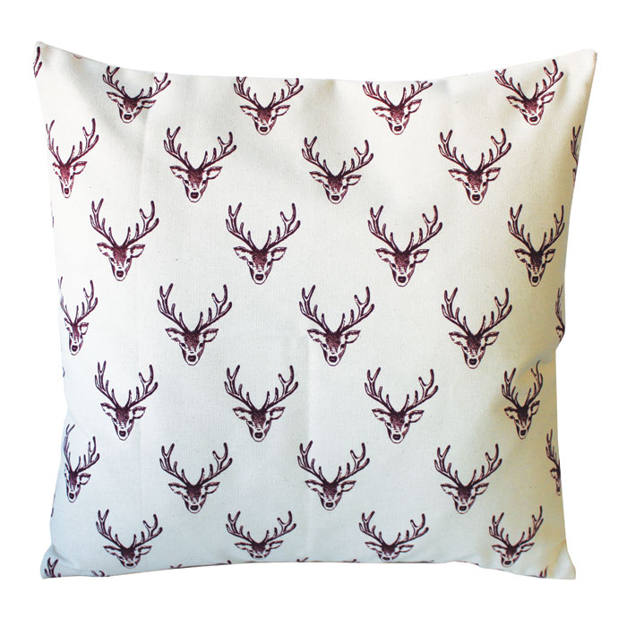 Woodland Trust Stag Cushion Cover Repeat Panama Gift