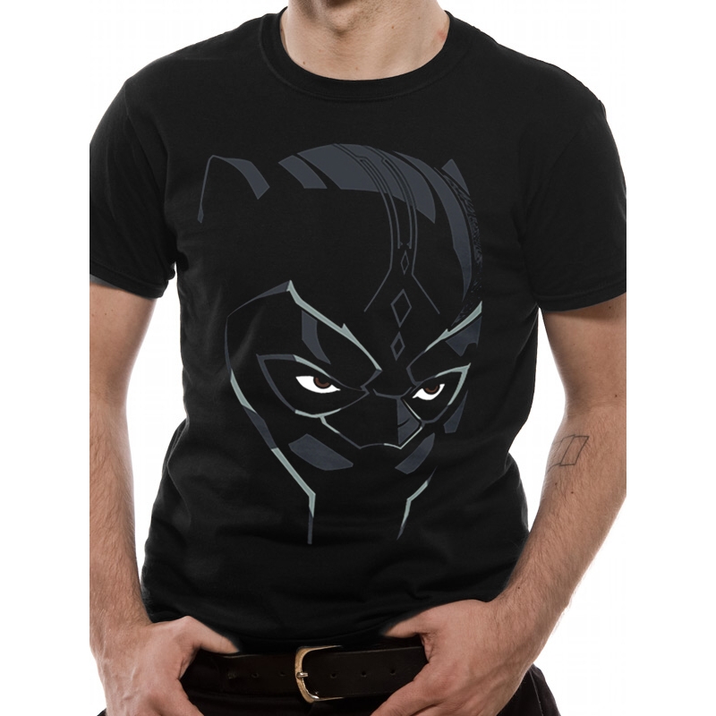 Marvel T Shirt Black Panther Face Mens Small Gift