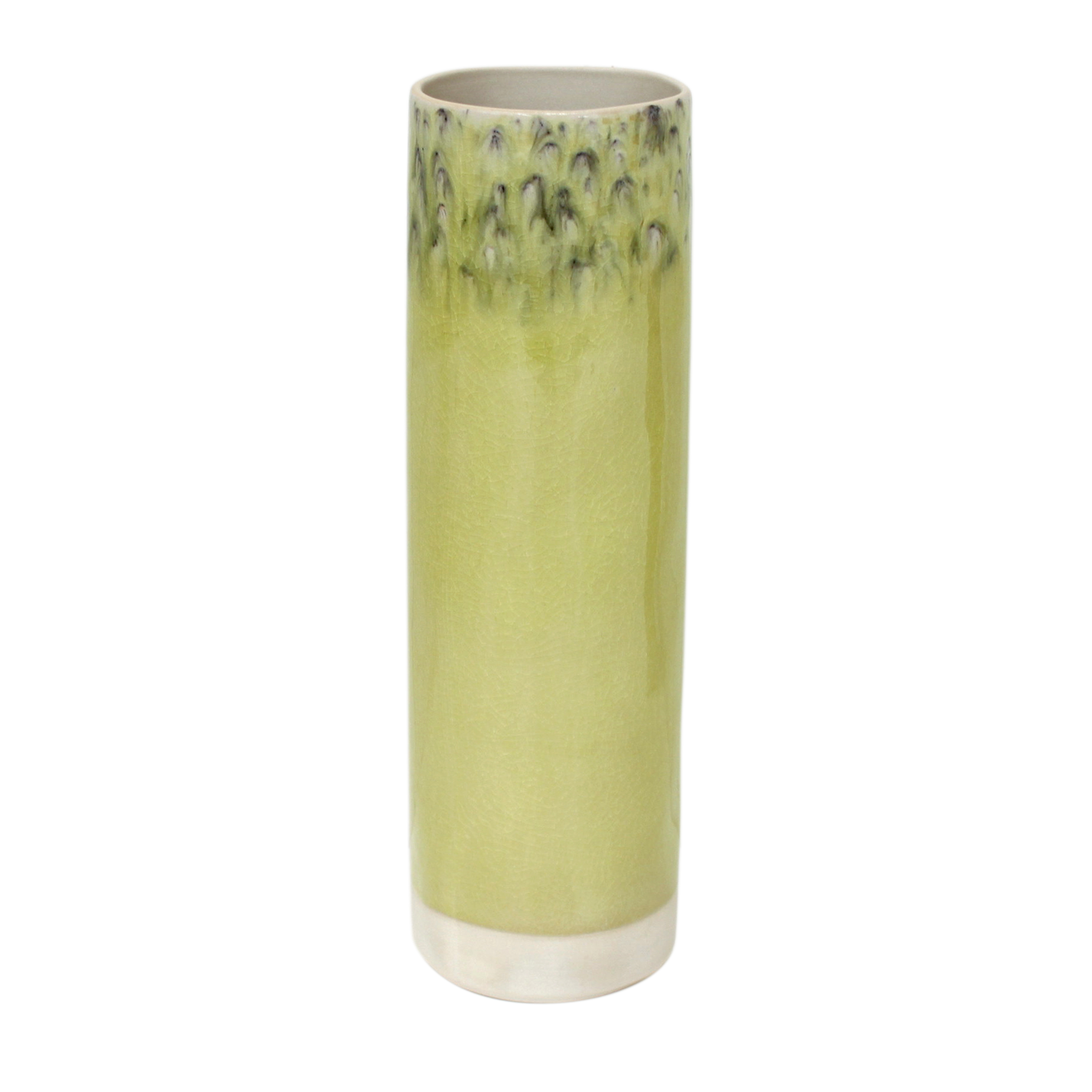 Madeira Lemon Green Cylinder Vase 30cm Gift