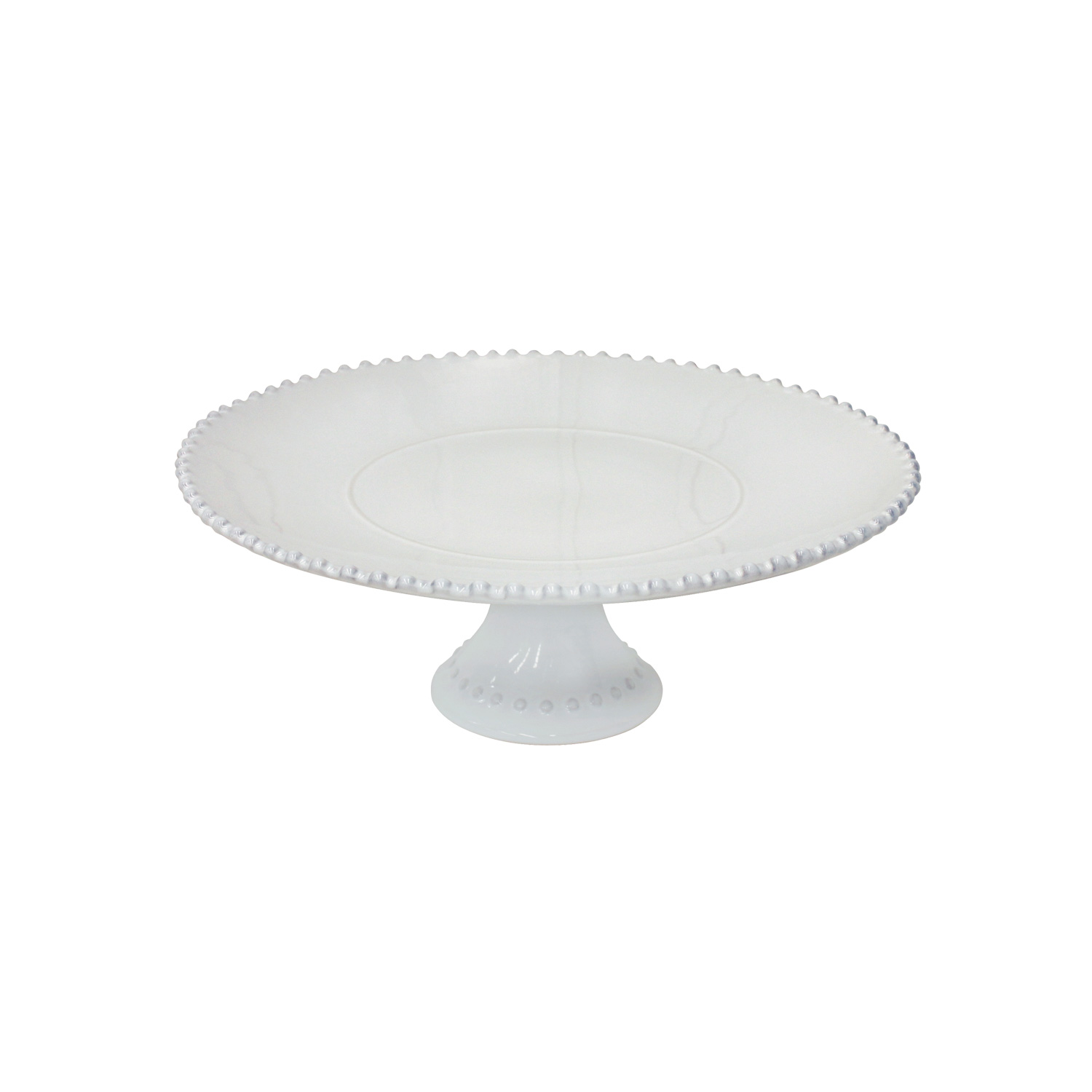 Pearl White Footed Plate Large 33cm Gift