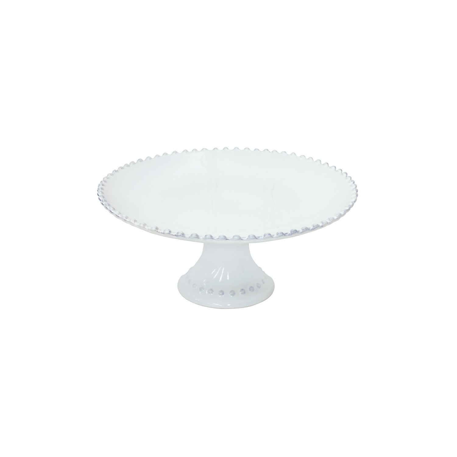 Pearl White Footed Plate Medium 28cm Gift
