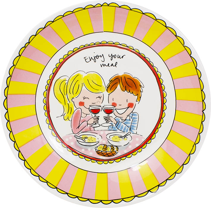 Blond Blah Soup Plate 23 Cm Stripe Gift