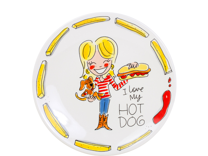 Blond Snack Plate 22 Cm Hot Dog Gift