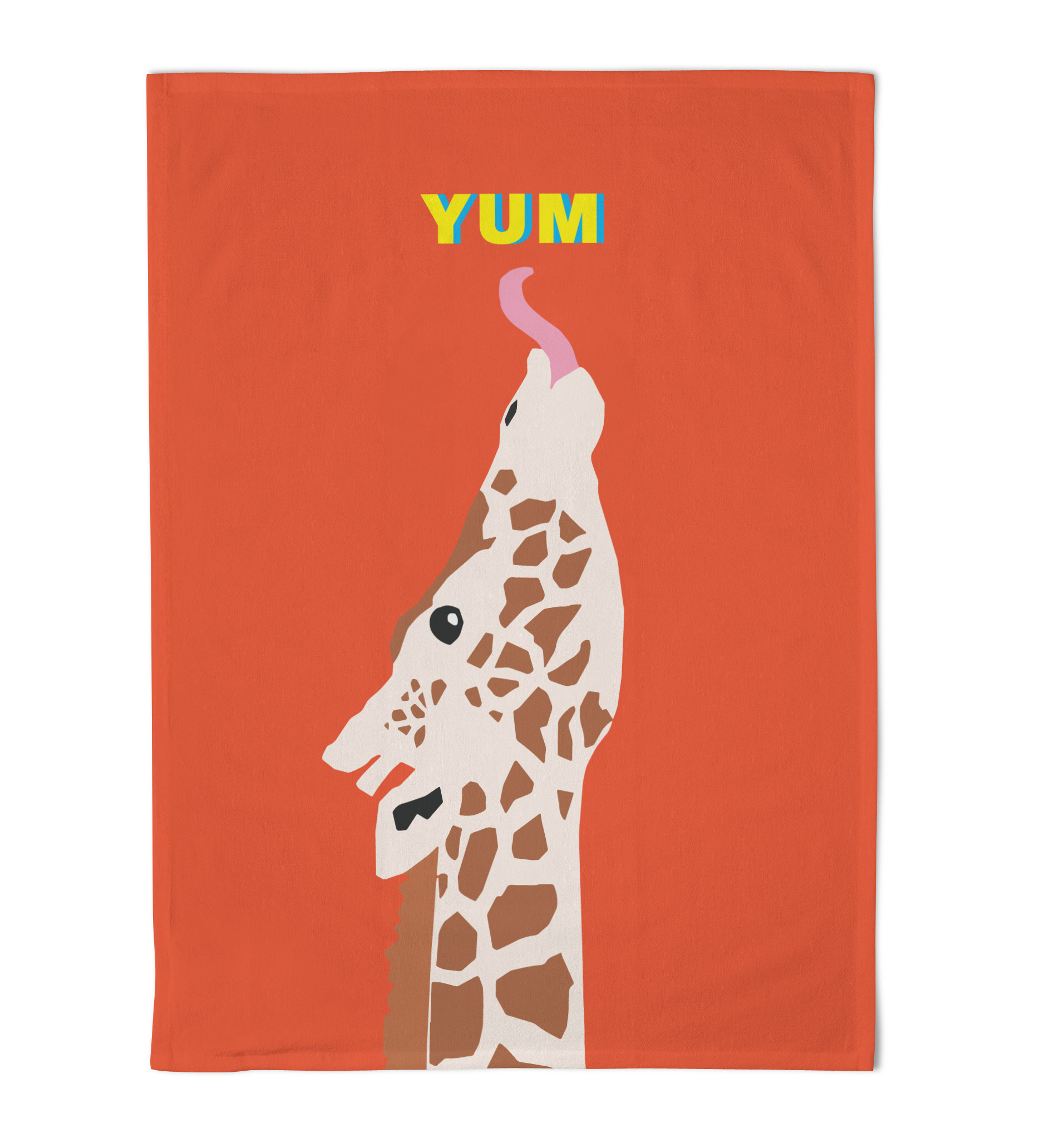 Emily Brooks Tea Towel Giraffe Orange Red Gift