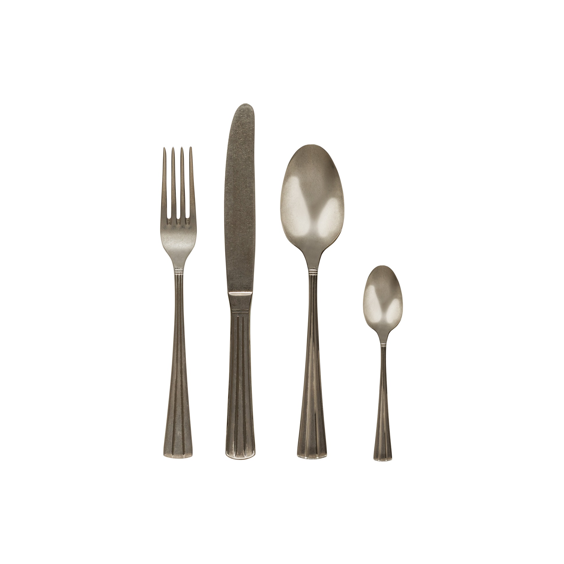 Vime Anthracite Oxyde Flatware Set 24 Pieces Gift