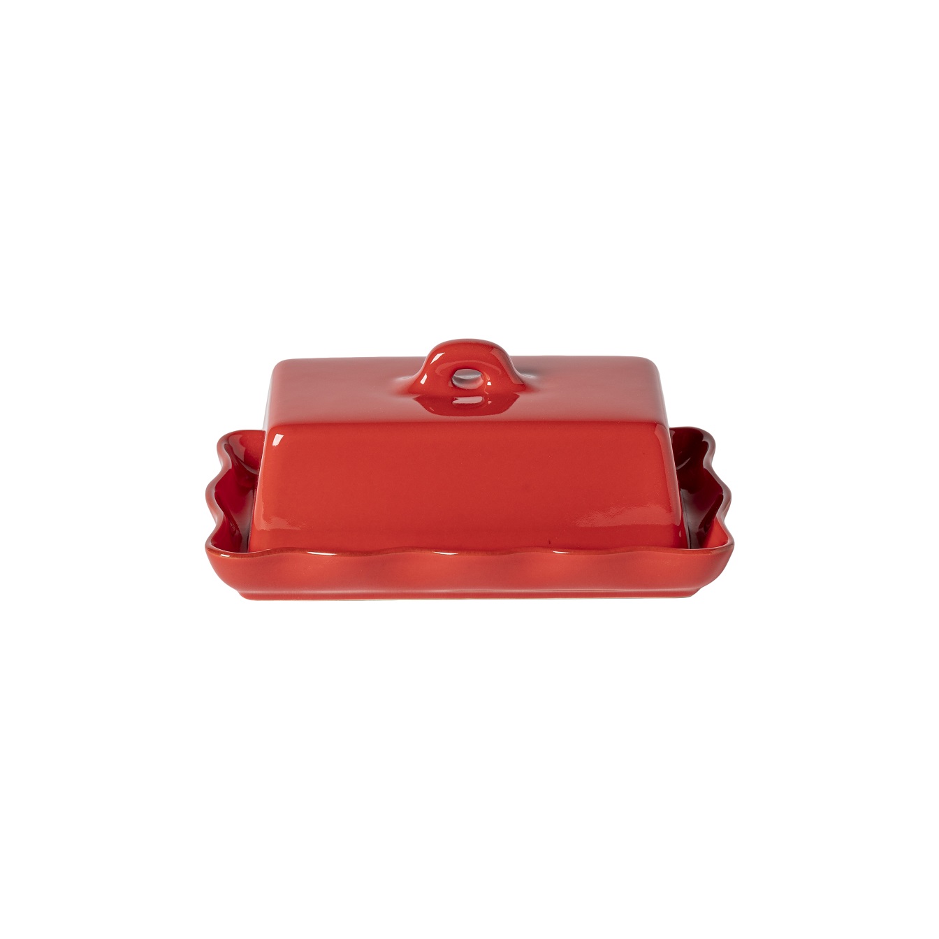 Cook & Host Red Rect Butter Dish 19cm With Lid Gift