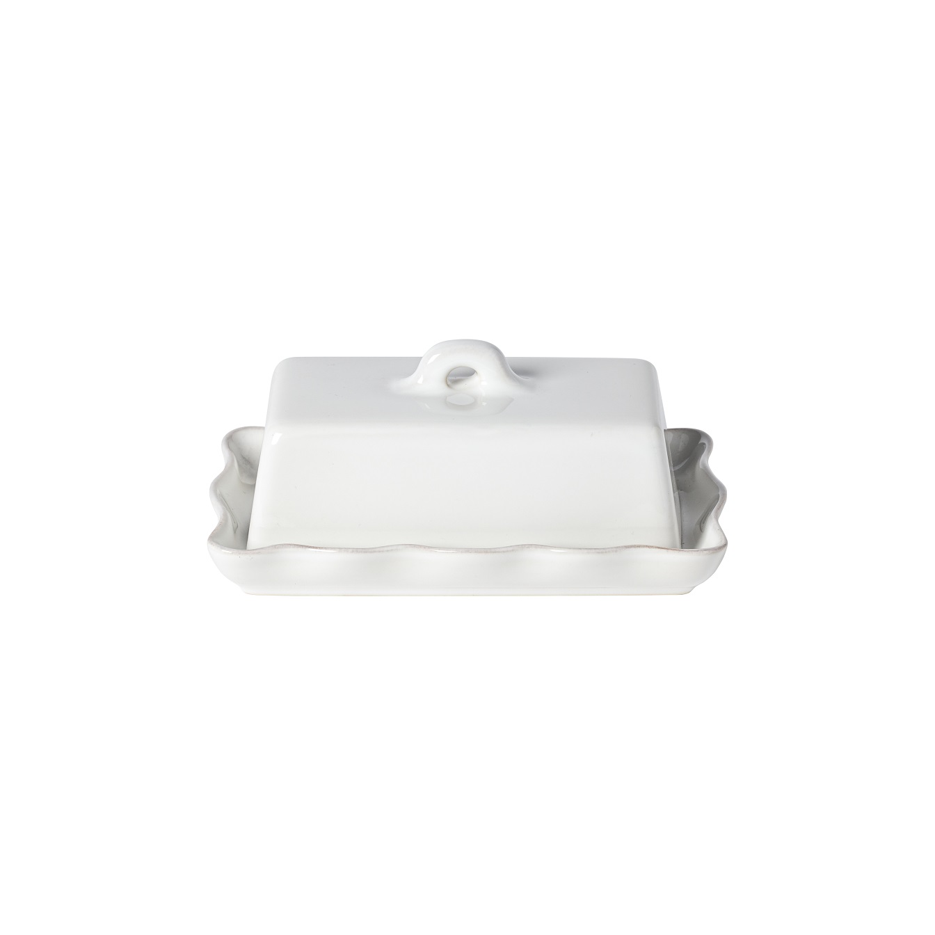 Cook & Host White Rect Butter Dish 19cm W/lid Gift