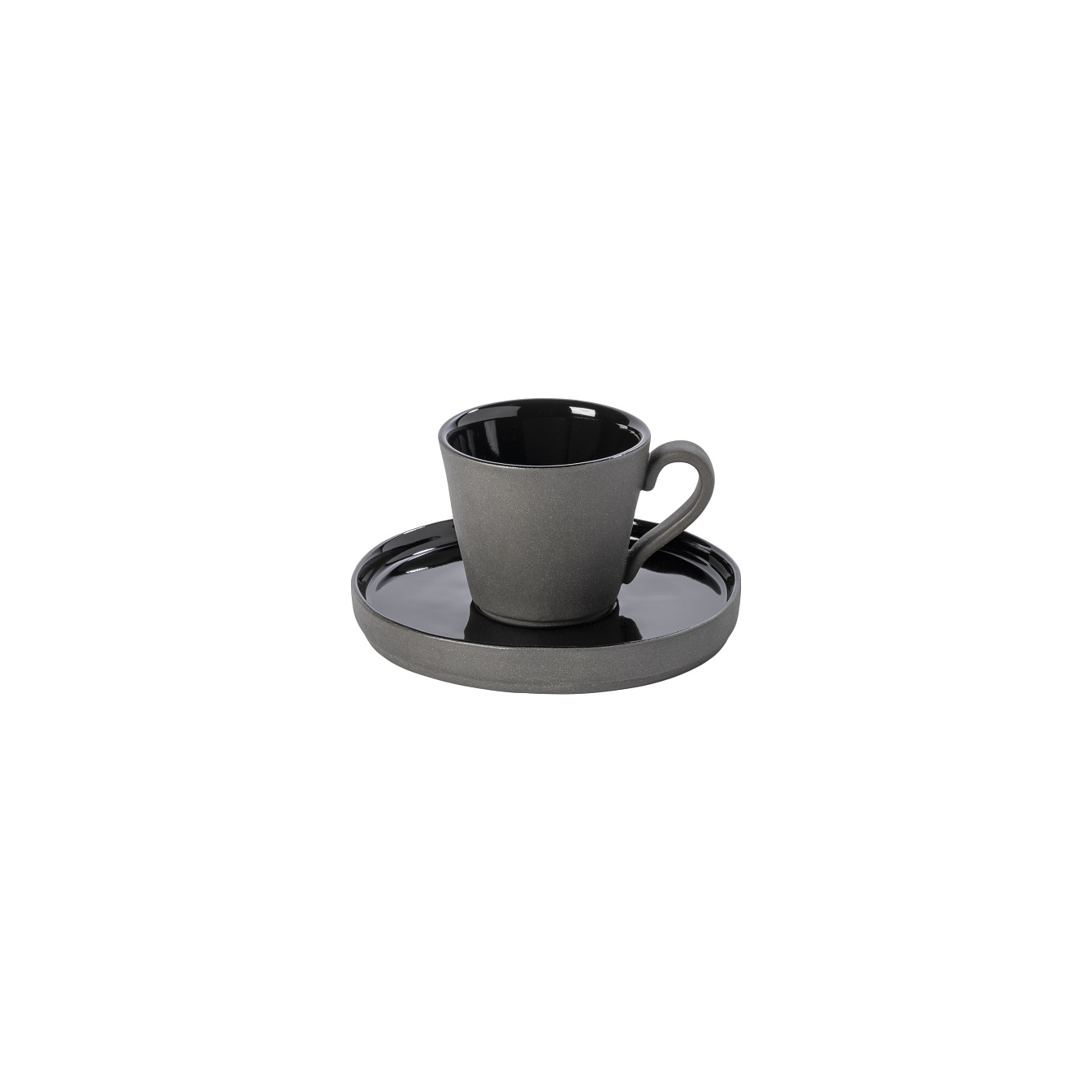 Lagoa Eco-gres Black Coffee Cup & Saucer 0.09l Gift