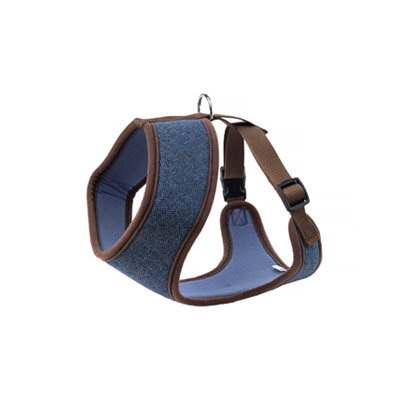 House Of Paws Tweed Memory Foam Harness Navy Large Gift