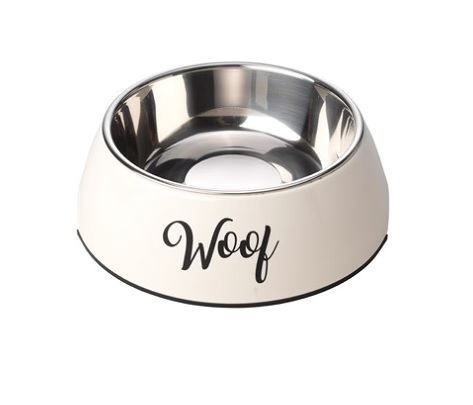 Hop Woof Dog Bowl Cream Large Gift