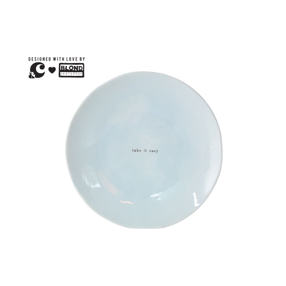 Blond Andc Plate 22cm Light Blue - Take It Easy Gift